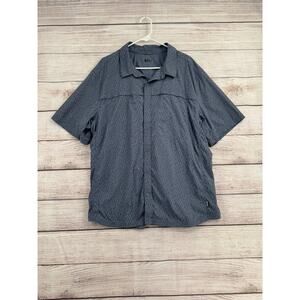 REI Co-Op Sahara Outdoor Button Down Shirt Mens XL Blue Moisture Wicking